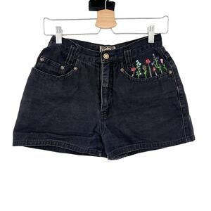 Express No 4 Womens Y2K Boho Hippie Floral Mushroom Paint Denim Shorts Size‎ 3/4
